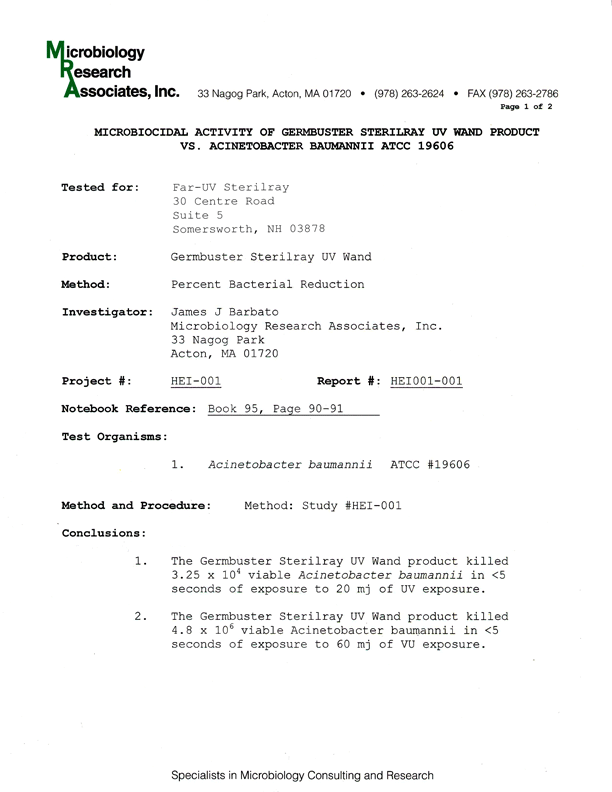 Acinetobacter lab report 01