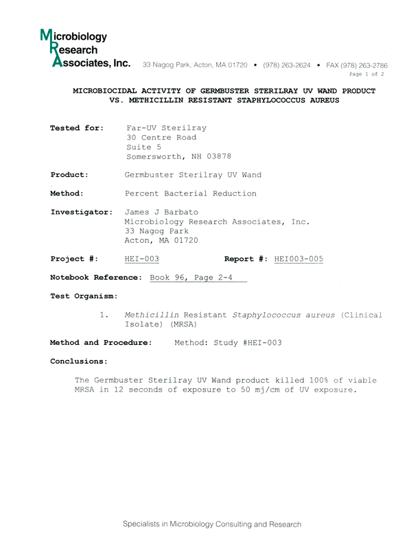 MRSA press release